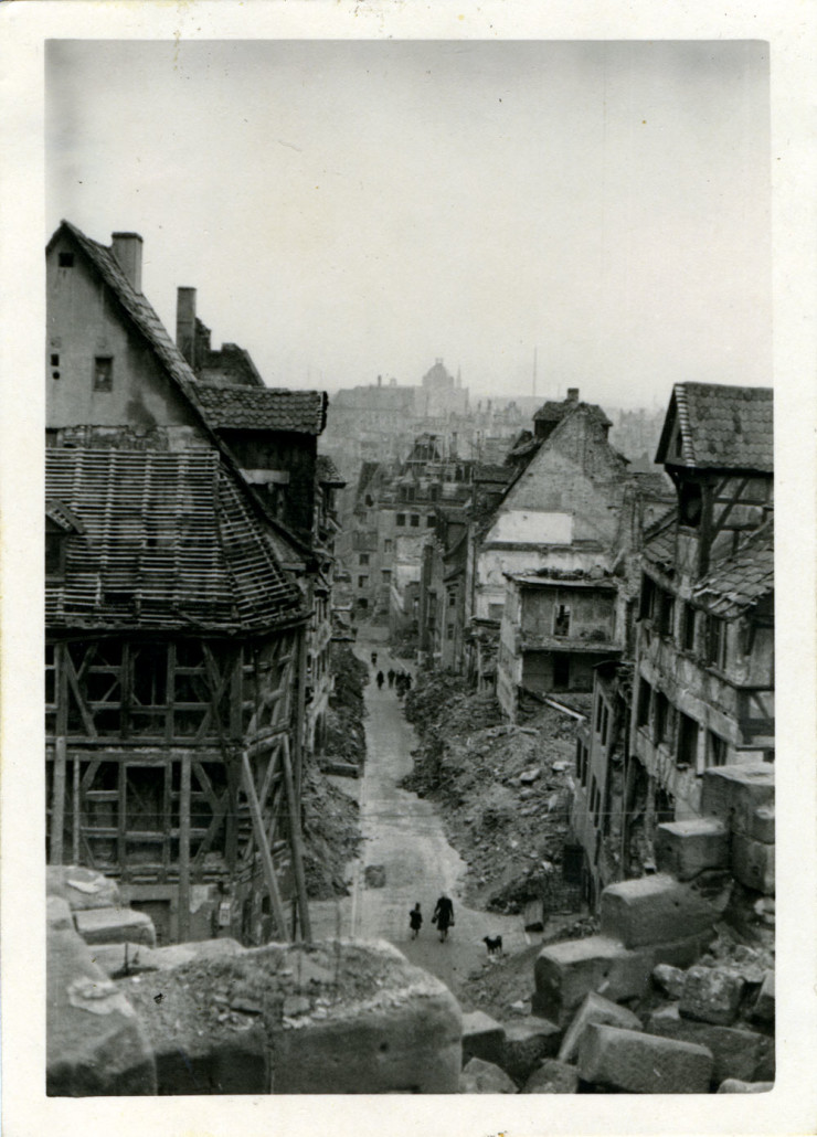 Destruction on a city block in Nuremburg